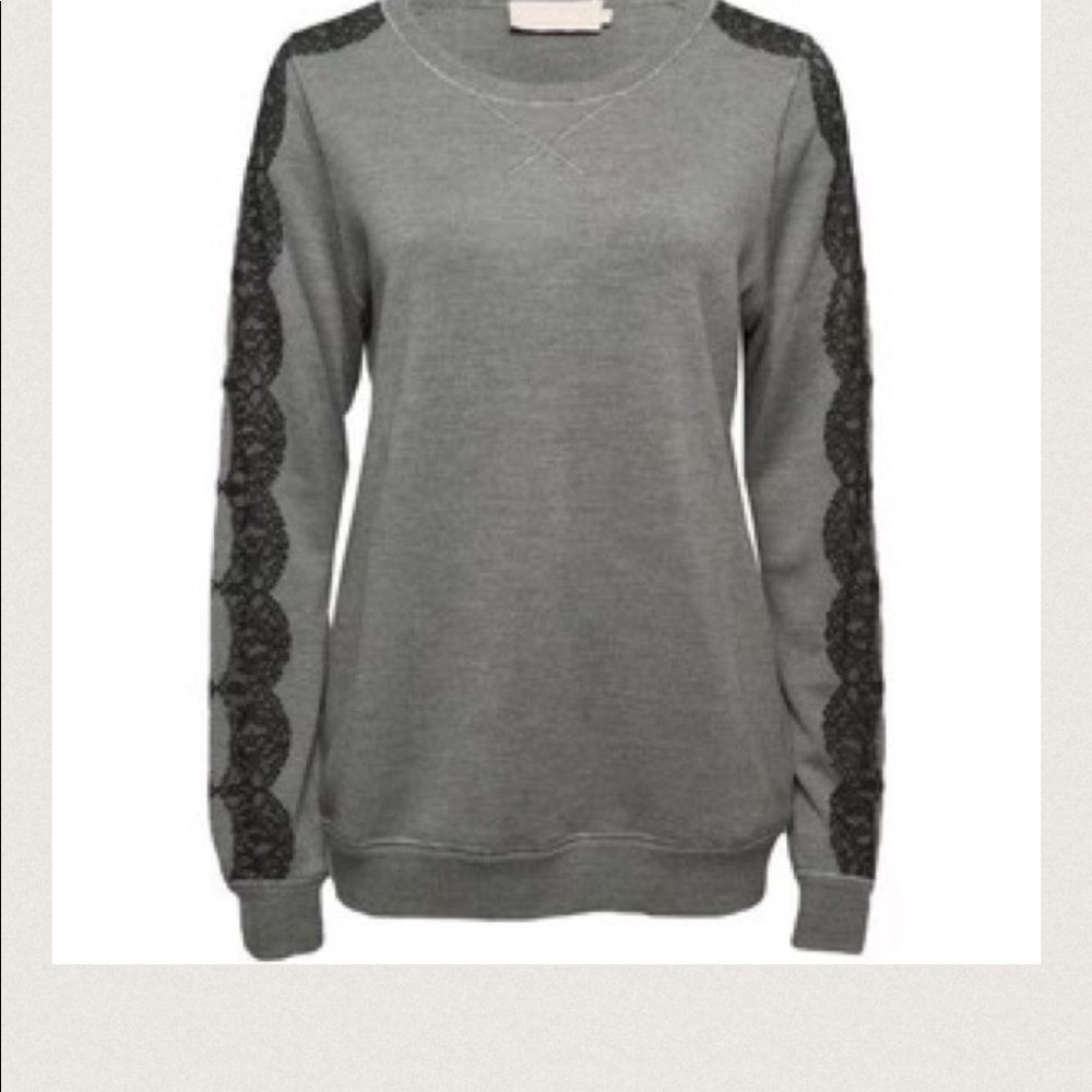 Jason Wu Gray Lace-Trimmed Wool Sweater Large NWT - Picture 3 of 4